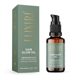 Elixire Hair Glow Oil z ricinusovim in datljevim oljem za sijoče lase