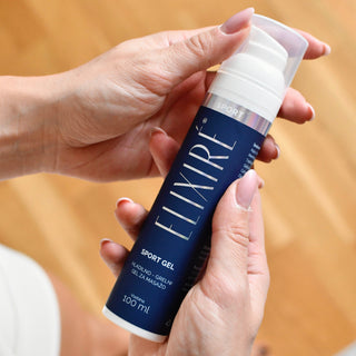 Embalaža hladilno-grelnega masažnega gela Elixiré Sport Gel, 100 ml.