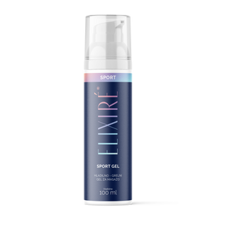 Elixiré Sport Gel, hladilno-grelni masažni gel v 100 ml embalaži.